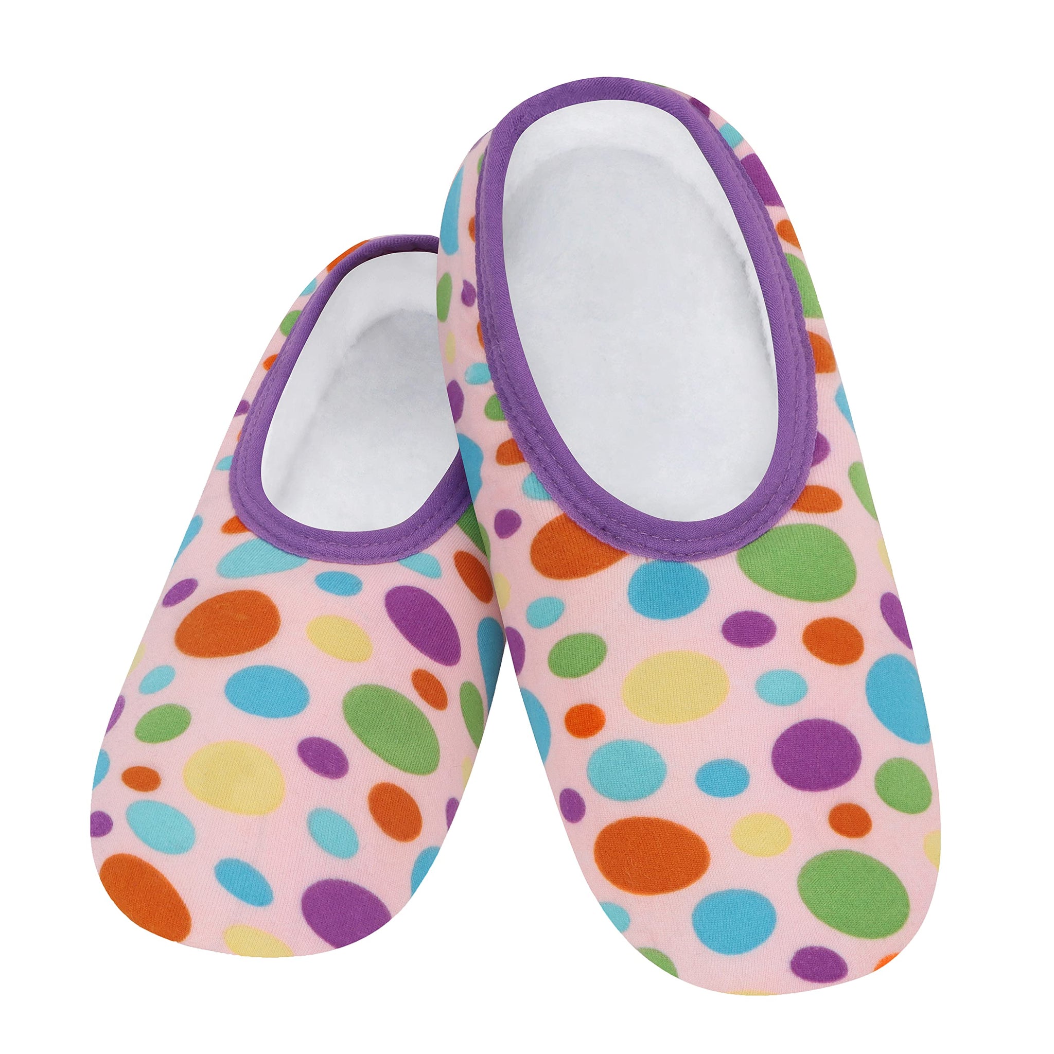 Snoozies Skinnies Lightweight Foldable Slippers For Women – Non-Skid, Sherpa Lined, Size X-Large