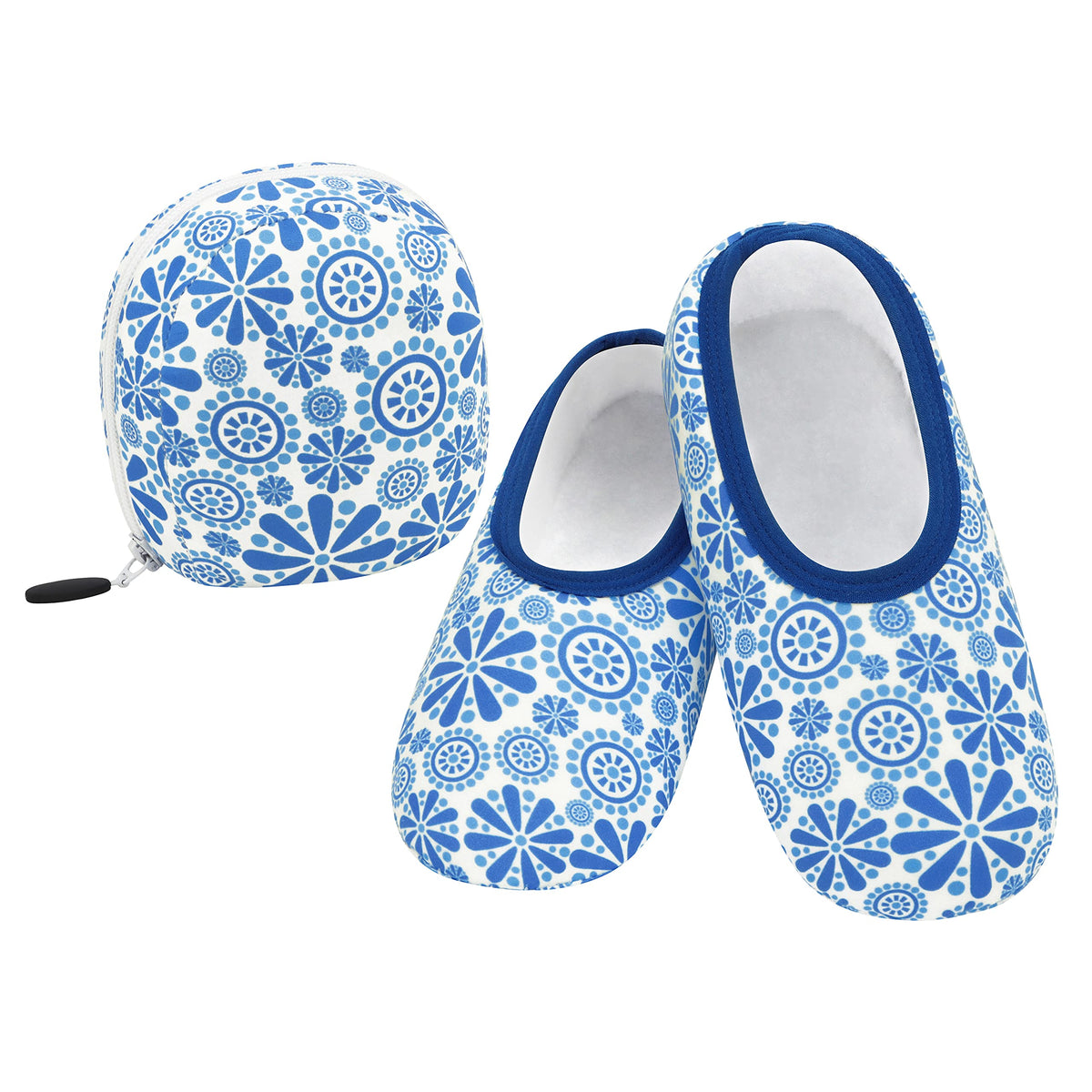 Womens Skinnies With Travel Pouch Slippers Pinwheel – snoozies!